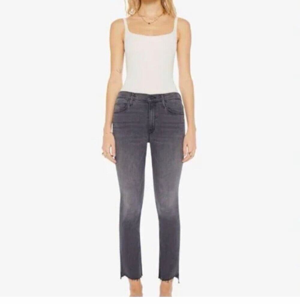 MOTHER The Mid Rise Dazzler Ankle Step Fray